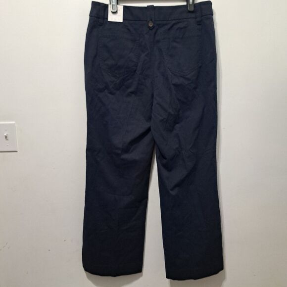 Talbots High Waist Wide Leg Minimalist Casual Prof Trendy Pants Size 14 Navy NWT - Picture 11 of 12